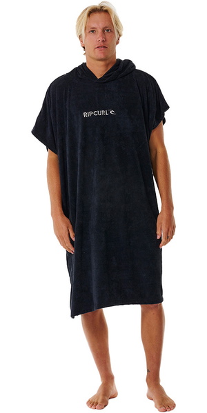 2026 Rip Curl Brand Toalla Con Capucha Cambiador Robe / Poncho 00ZMTO - Black / Gris